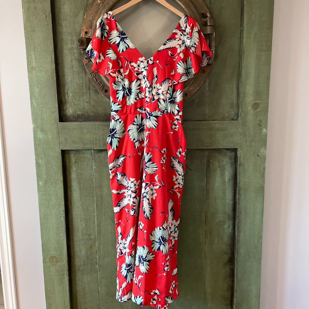 Floral Red Jumpsuit